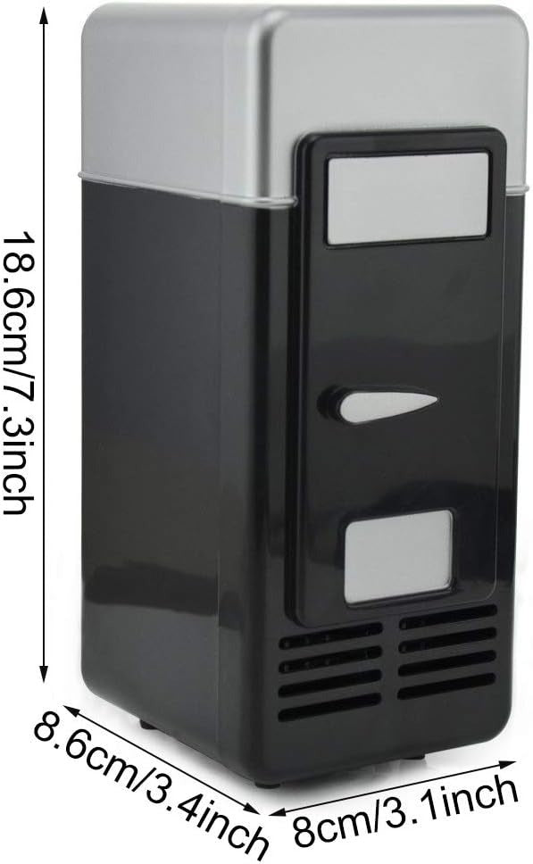 ThreeH New Mini Red USB Fridge Cooler Beverage Drink Cans Cooler/Warmer Refrigerator for Laptop PC Computer Red H-UF05Red